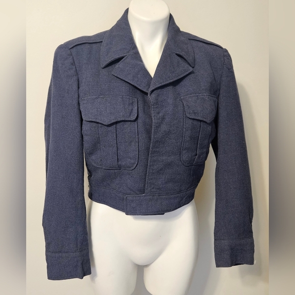 Aviator Women's Blue Cropped Jacket Size 37 (small) - Picture 1 of 12